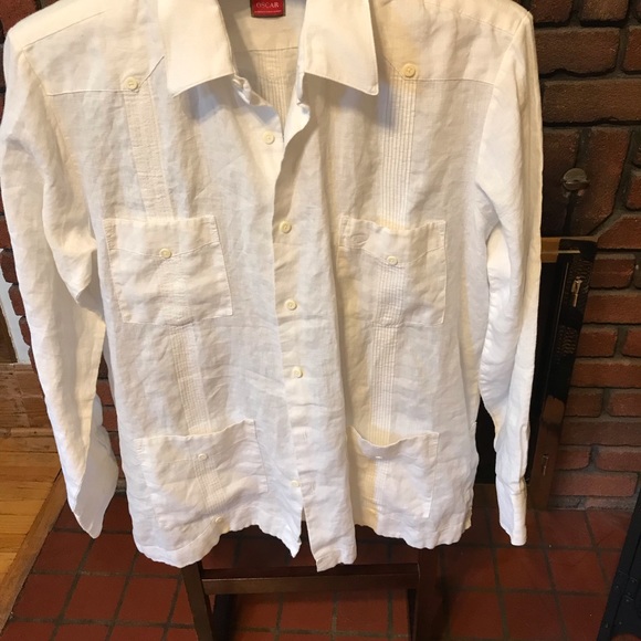 Authentic Oscar de la Renta linen oversized dress shirt or blazer size L - Picture 2 of 13